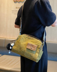Women Canvas Convertible Crossbody Bag Handbag With outside Pocket Green Canvas Convertible Backpack Shoulder Bag