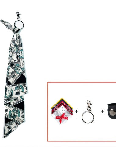 Dollar Pattern Paisley Bandana Pants Chain Kerchief Trousers Chain Biker Headscarf Jeans Chain Pants Chain