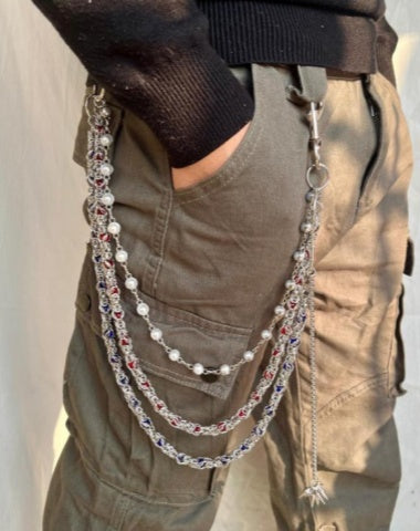 Pearl Wallet Chain Triple Ball Wallet Chain Long Ball Wallet Chains