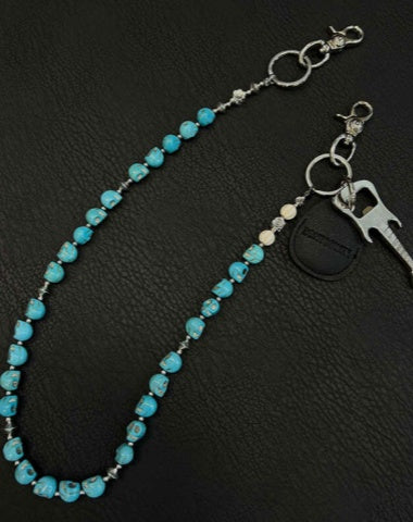 Blue Green Skull Chain for Wallet Skull Head Wallet Chain Skull Wallet Chains