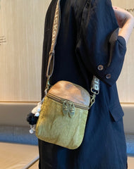 Light Green Canvas Vertical Shoulder Bag Canvas Crossbody Bag Phone Bag for Women