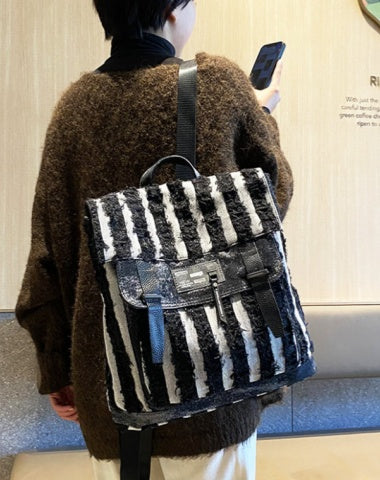 Black$White Denim Backpack Bag Womens Denim Backpack Purse