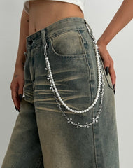 Pearl Wallet Chain for Women Double Wallet Chain Cross Wallet Chain