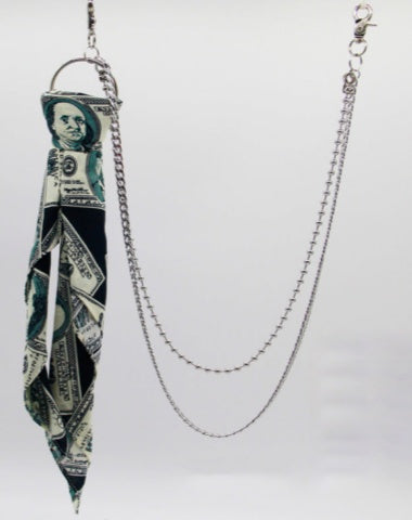 Dollar Paisley Bandana Trousers Chain Pants Chain Biker Kerchief Headscarf Jeans Chains