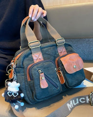 Dark Green Canvas Women's Handbags Canvas Leather Handbags Shoulder Bag Crossbody Bag