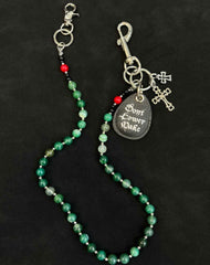 Green Ball Pants Chain Ball Wallet Chain Jade Stone Beaded Wallet Chain Bead Wallet Chain