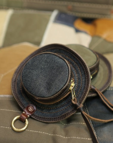 Denim Waist Bag for Men Jean Belt Pouch Denim Cowboy Hat Belt Pouch