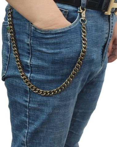 Cool Brass Biker Wallet Chain Vintage Brass Trousers Chain Wallet Chain For Men