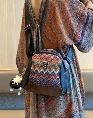 Embroidery Canvas Small Boho Crossbody Bag Women Boho Canvas Small Shell Shoulder Bag
