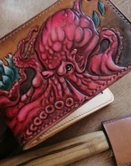 Octopus Tooled Leather Wallet Card Wallet 