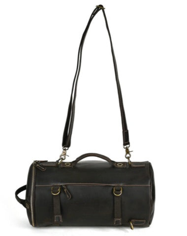 Dark Brown Bucket Backpack Crossbody Convertible Leather Convertible Backpack for Men