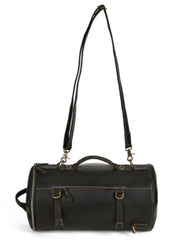 Dark Brown Bucket Backpack Crossbody Convertible Leather Convertible Backpack for Men