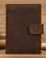 Leather Vertical Bifold Wallet with Coin Pocket Leather Vertical Wallet with Buckle Mens Wallets Billfold