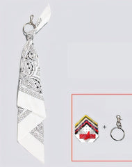 White Paisley Bandana Pants Chain Kerchief Trousers Chain Biker Headscarf Jeans Chain Pants Chain