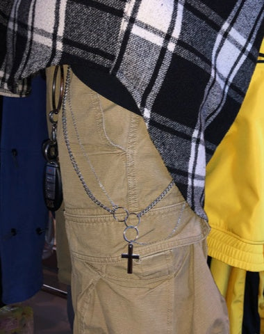 Double Mens Cross Wallet Chain Double Biker Wallet Chain Unique Silver Necklace Chain For Women