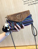 Boho Style Canvas Clutch Purse Women Canvas Boho Chain Shoulder Bag Embroidery Crossbody Bag