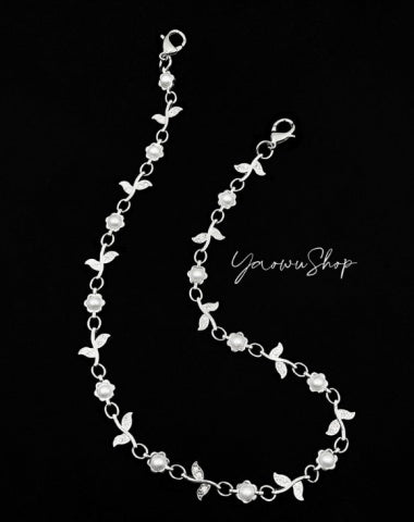 Pearl Wallet Chain Womens Leaf Wallet Chain Beaded Wallet Chain for Women