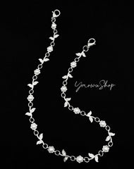 Pearl Wallet Chain Womens Leaf Wallet Chain Beaded Wallet Chain for Women