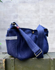 Blue Denim Messenger Bag Denim Crossbody Bag Blue Denim Shoulder Bag for Women
