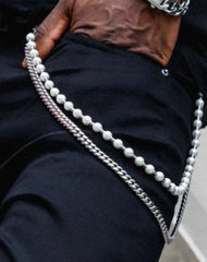 Pearl Wallet Chain Womens Ball Wallet Chain Long Wallet Chain Double Wallet Chain