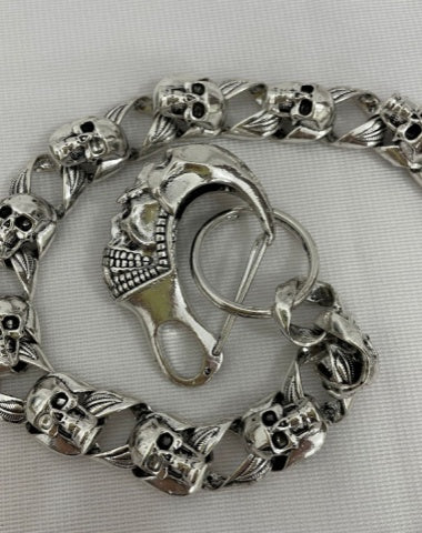 Badass Silver Mens Skull Wallet Chain Cool Skull Wallet Chain Skull Pants Chain For Men