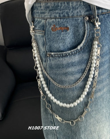 Pearl Wallet Chain Triple Wallet Chain Ball Wallet Chain Bead Wallet Chain