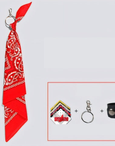 Red Paisley Bandana Pants Chain 