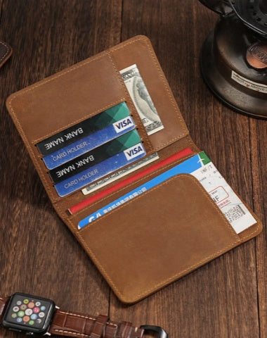 Thin Passport Wallet Mens Leather Minimalist Passport Wallet Slim Passport Wallet Billfold