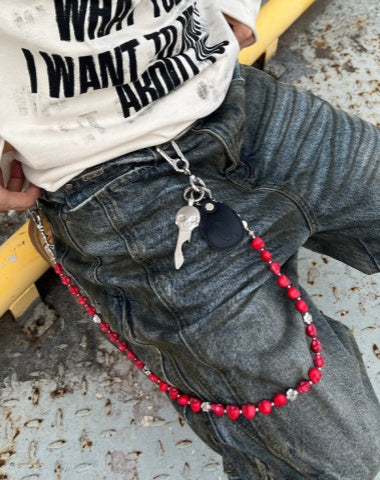 Red Skull Head Wallet Chain Skull Wallet Chains Red Skull Chain for Wallet