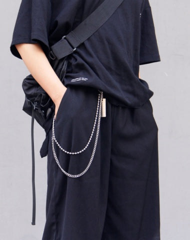 Fashion Mens Silm Jeans Chain Silver Double Layers Wallet Chain Panties Chains For Men