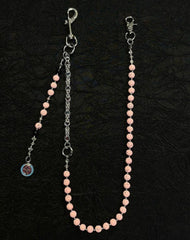 Pink Lavastone Beaded Wallet Chain Long Bead Wallet Chain for Women