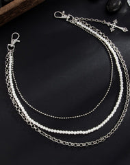 Triple Wallet Chain Pearl Wallet Chain for Women Womens Ball Wallet Chain