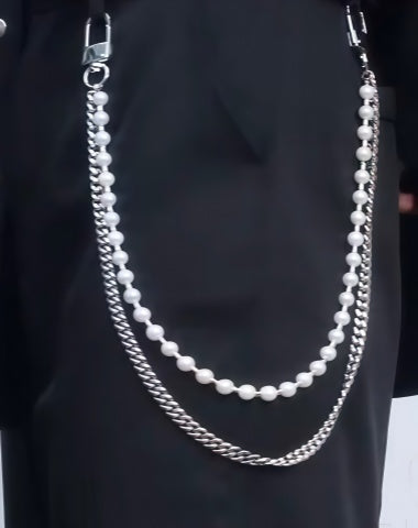 Pearl Wallet Chain Womens Ball Wallet Chain Long Double Wallet Chain