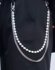 Pearl Wallet Chain Womens Ball Wallet Chain Long Double Wallet Chain