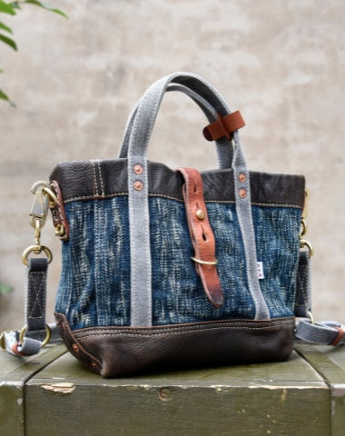 Small Blue Denim Mini Tote Bag 