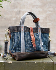 Small Blue Denim Mini Tote Bag 