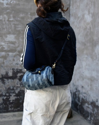 Small Blue Denim Crossbody Bag for Women