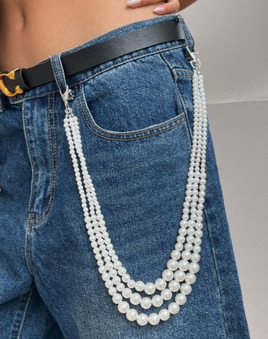 Pearl Wallet Chain for Women Triple Wallet Chain Womens Wallet Chain