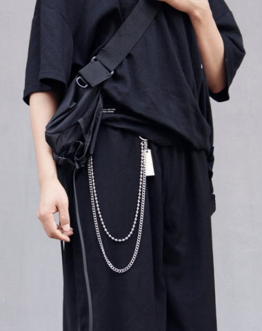 Fashion Mens Silm Jeans Chain Silver Double Layers Wallet Chains Panties Chains For Men