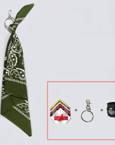 Green Paisley Bandana Pants Chain Kerchief Trousers Chain Biker Headscarf Jeans Chain Pants Chain