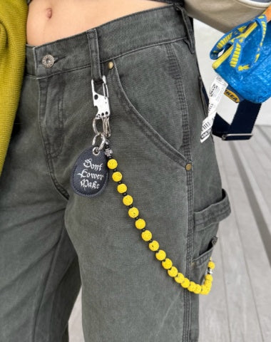 Beaded Wallet Chain Yellow Lavastone Beaded Pants Chain Bead Wallet Chain