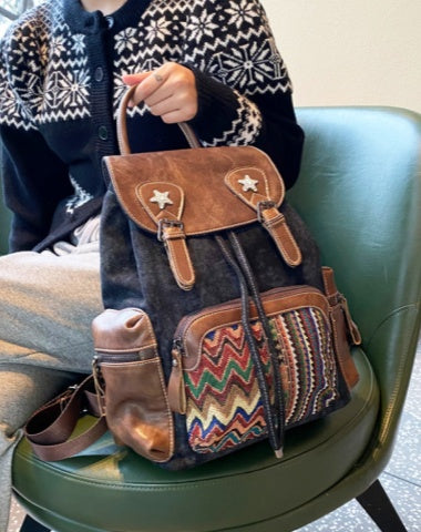 Womens Vintage Boho Style Backpack