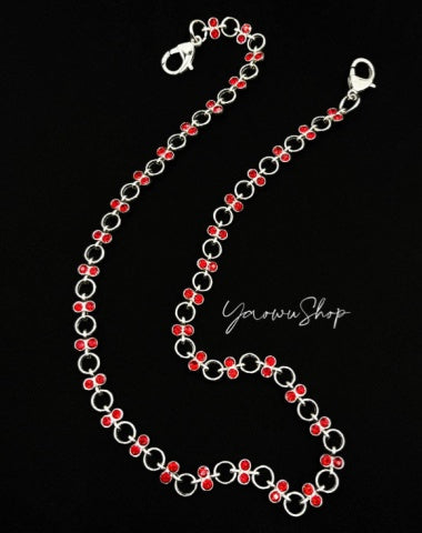 Red Wallet Chain for Women Vine Gem Wallet Chain Gem Womens Wallet Chain