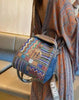Convertible Boho Crossbody Bag for Women Black Gray Embroidery Canvas Boho Backpack