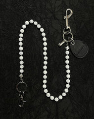 White Ball Wallet Chain Ball Pants Chain Lavastone Bead Wallet Chain