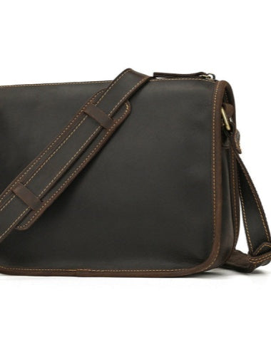 Black Brown Vintage Leather Messenger Bag Mens Italian Messenger Bags Leather