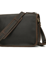 Black Brown Vintage Leather Messenger Bag Mens Italian Messenger Bags Leather