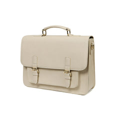 Beige Vintage Cambridge Satchel Bag - Front View - EverHandmade
