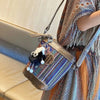 Boho Canvas Small Bucket Shoulder Bag Women - Back View