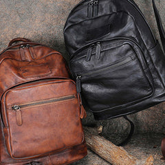 Best Leather Rucksack Womens Vintage 16 inches Laptop Backpack Leather School Backpack Purse